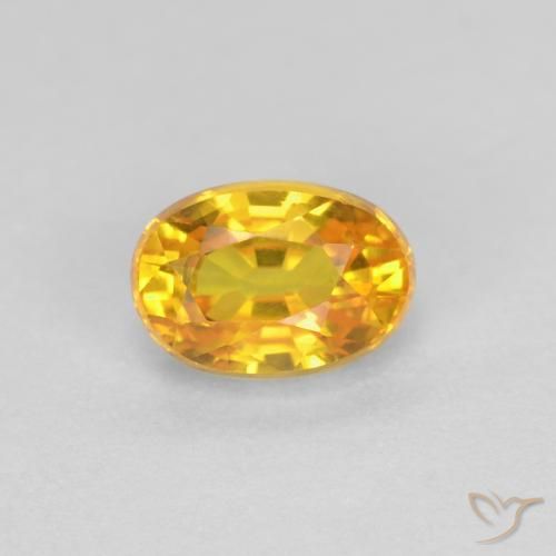 0.73ct 天然 金色 蓝宝石, 椭圆形, VVS