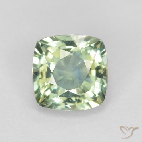 0.81ct 天然 浅鼠尾草绿色 蓝宝石, 软垫, VVS