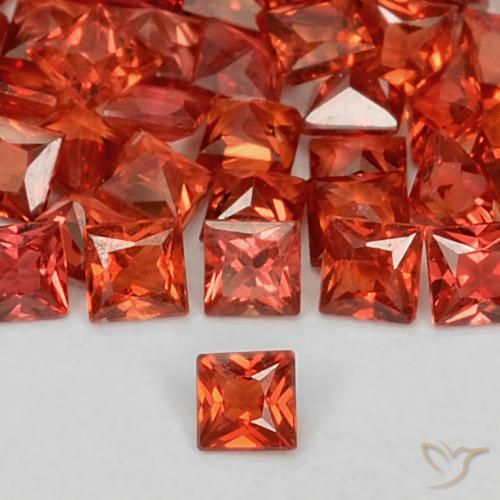 0.08ct 天然 深红色 蓝宝石, 正方形, VS