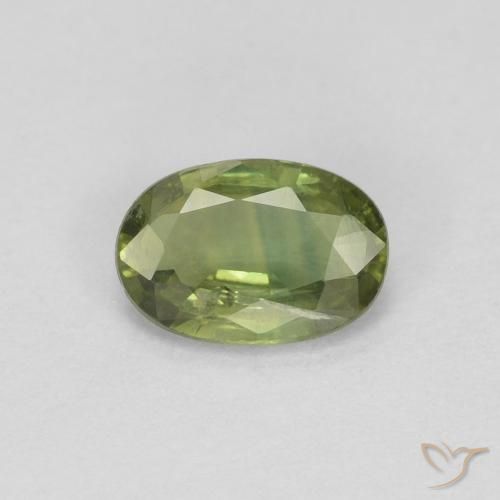 0.54ct 天然 中深绿色 蓝宝石, 椭圆形, VS