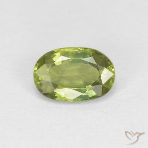 0.57ct 天然 橄榄绿色 蓝宝石, 椭圆形, VS
