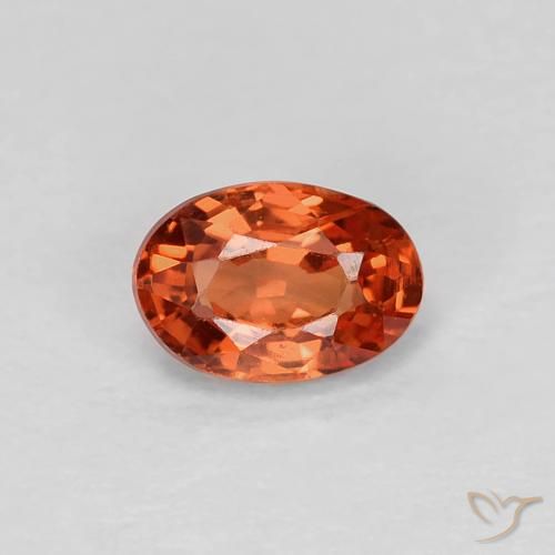 0.58ct 天然 橙红色 蓝宝石, 椭圆形, VVS-VS