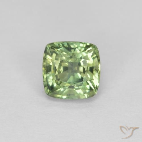 0.82ct 天然 黄绿色 蓝宝石, 软垫, VVS-VS