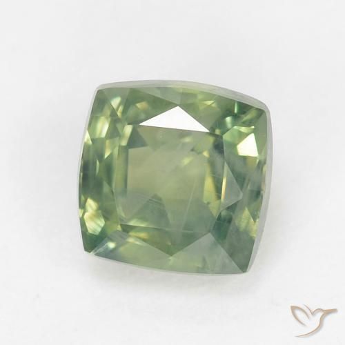 0.88ct 天然 浅鼠尾草绿色 蓝宝石, 软垫, VS