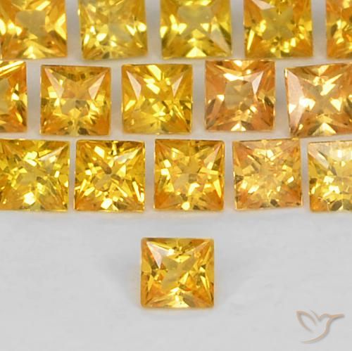 0.06ct 天然 深金橙色 蓝宝石, 正方形, VS