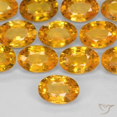0.60ct 天然 橙金 蓝宝石, 椭圆形, VS