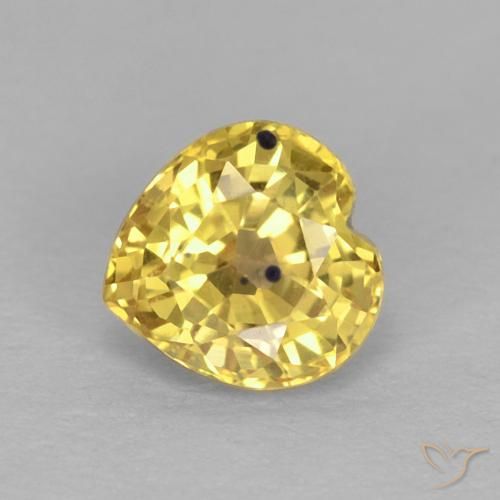0.59ct 天然 淡黄色 蓝宝石, 心形, VS