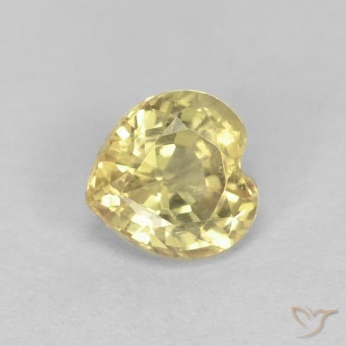 0.52ct 天然 暖黄 蓝宝石, 心形, VVS