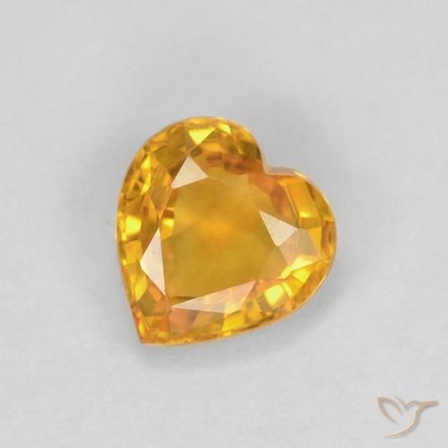 0.48ct 天然 橙金 蓝宝石, 心形, VVS-VS