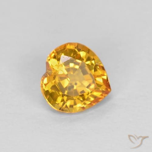 0.44ct 天然 深金色 蓝宝石, 心形, VS