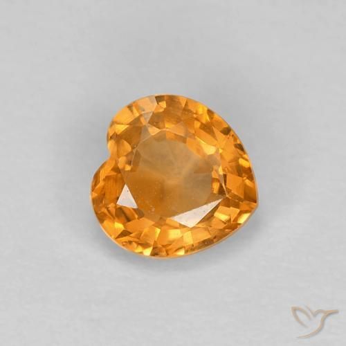 0.49ct 天然 深橙金 蓝宝石, 心形, VVS