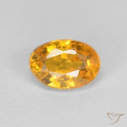 0.60ct 天然 橙金 蓝宝石, 椭圆形, VVS