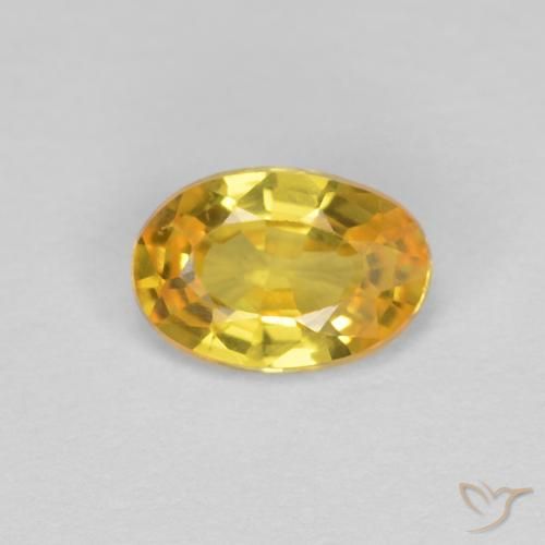 0.44ct 天然 金色 蓝宝石, 椭圆形, VVS