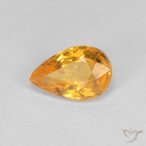 0.47ct 天然 橙金 蓝宝石, 梨形, VVS