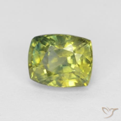 0.98ct 天然 Medium Light Green 蓝宝石, 软垫, VVS-VS