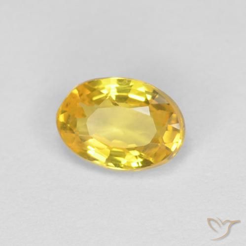 0.49ct 天然 金色 蓝宝石, 椭圆形, VVS