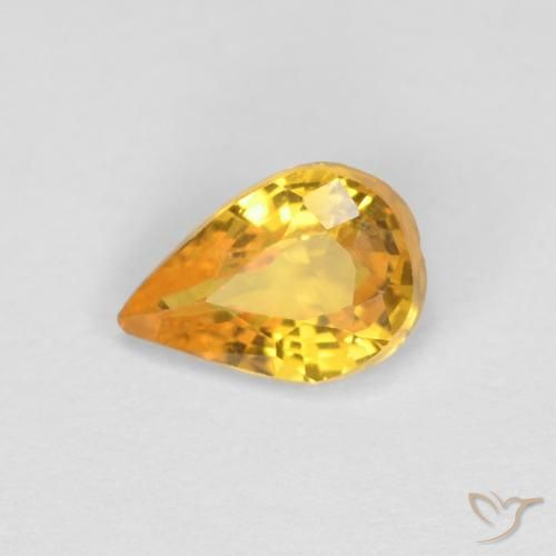 0.47ct 天然 亮金 蓝宝石, 梨形, VVS