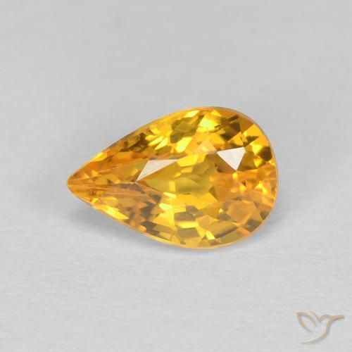 0.56ct 天然 深金色 蓝宝石, 梨形, VVS