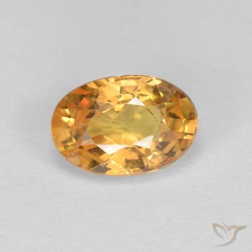 0.65ct 天然 橙金 蓝宝石, 椭圆形, VVS