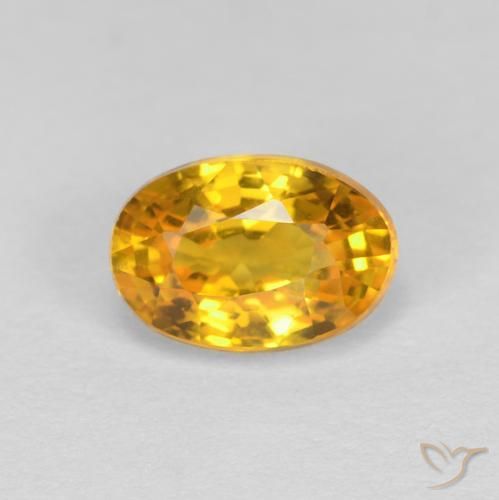 0.70ct 天然 深金色 蓝宝石, 椭圆形, VVS