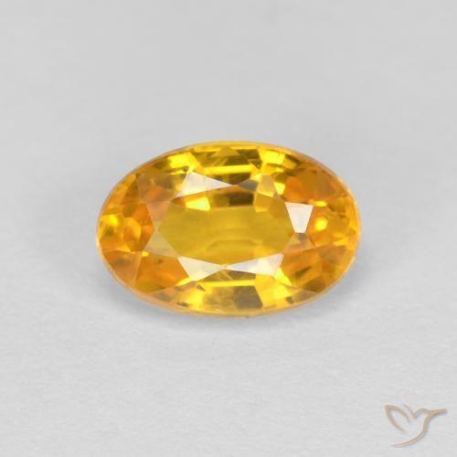 0.66ct 天然 金橙色 蓝宝石, 椭圆形, VVS