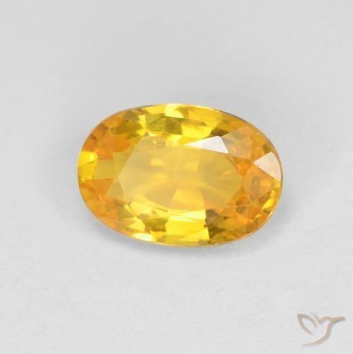 0.57ct 天然 金色 蓝宝石, 椭圆形, VVS