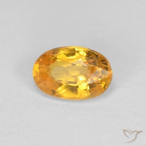 0.55ct 天然 深金橙色 蓝宝石, 椭圆形, VVS