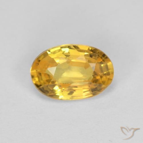 0.59ct 天然 金色 蓝宝石, 椭圆形, VVS