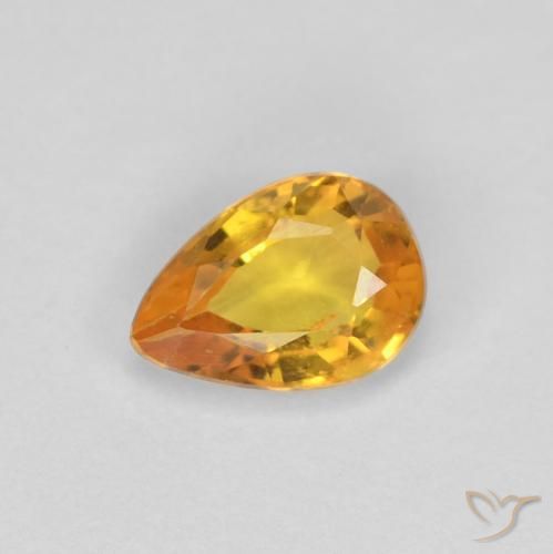 0.46ct 天然 深橙金 蓝宝石, 梨形, VS-SI