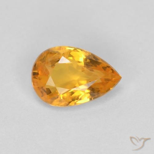 0.50ct 天然 中橙 蓝宝石, 梨形, VS-SI