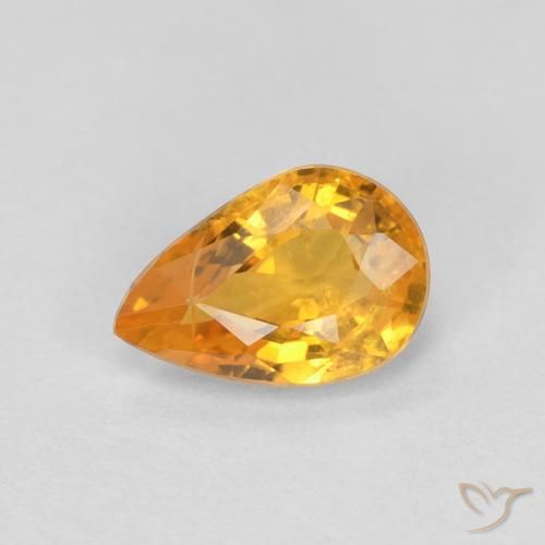 0.54ct 天然 深橙金 蓝宝石, 梨形, VS-SI