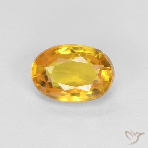 0.60ct 天然 金色 蓝宝石, 椭圆形, VVS