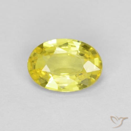0.49ct 天然 中黄色 蓝宝石, 椭圆形, VVS