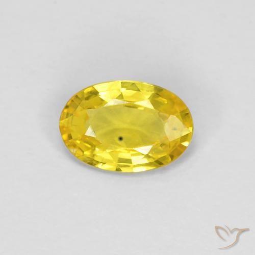0.43ct 天然 金黄色 蓝宝石, 椭圆形, VVS-VS