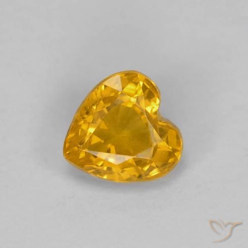 0.51ct 天然 深橙金 蓝宝石, 心形, VS