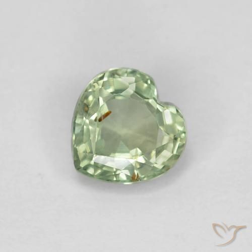 0.48ct 天然 浅绿色 蓝宝石, 心形, VS