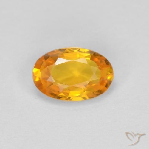 0.62ct 天然 深橙色-金色 蓝宝石, 椭圆形, VVS