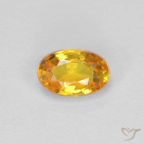 0.57ct 天然 金色 蓝宝石, 椭圆形, VVS