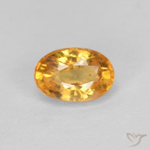 0.75ct 天然 深橙金 蓝宝石, 椭圆形, VVS