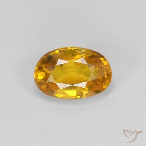 0.71ct 天然 深金色 蓝宝石, 椭圆形, VVS