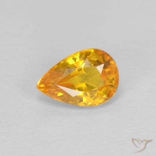 0.63ct 天然 金色 蓝宝石, 梨形, VVS