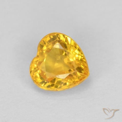 0.52ct 天然 金色 蓝宝石, 心形, VS