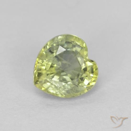 0.48ct 天然 橄榄绿色 蓝宝石, 心形, VS