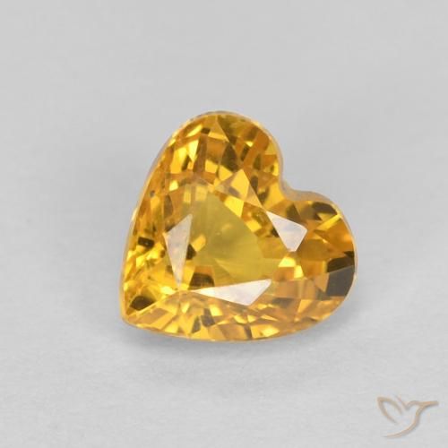 0.56ct 天然 金橙色 蓝宝石, 心形, VVS