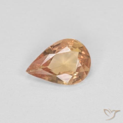 0.51ct 天然 浅桃金色 蓝宝石, 梨形, VVS
