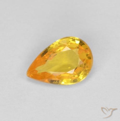 0.44ct 天然 橙金 蓝宝石, 梨形, VS