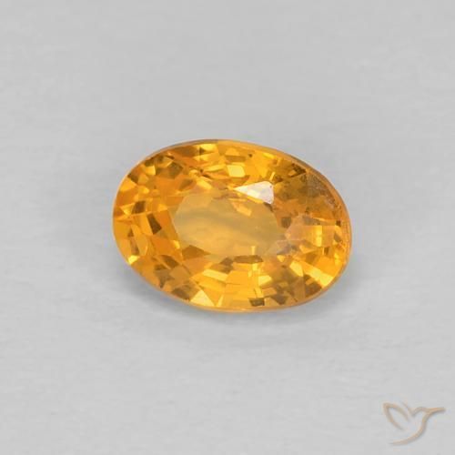 0.66ct 天然 橙金 蓝宝石, 椭圆形, VS