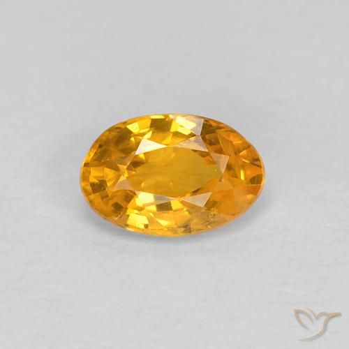 0.54ct 天然 橙金 蓝宝石, 椭圆形, VS