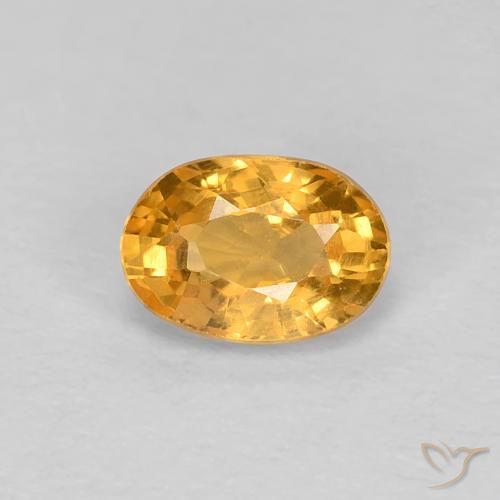 0.65ct 天然 橙金 蓝宝石, 椭圆形, VS