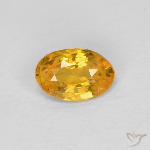 0.46ct 天然 橙金 蓝宝石, 椭圆形, VVS-VS